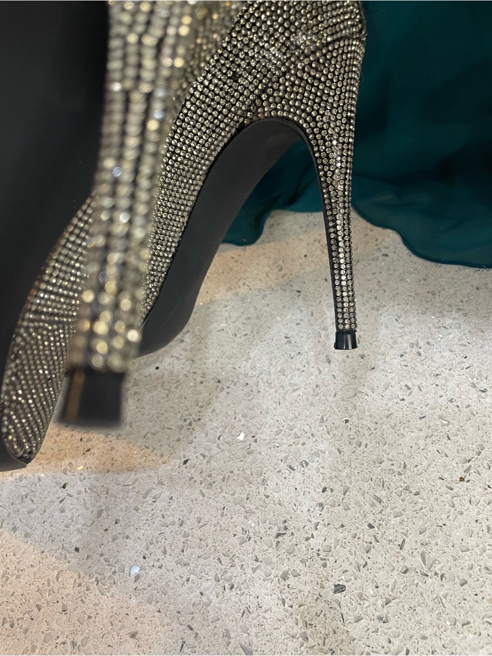 Steve Madden Rhinestone Pointed Toe Pumps - Silver/Black Sparkle - Picture 8 of 13